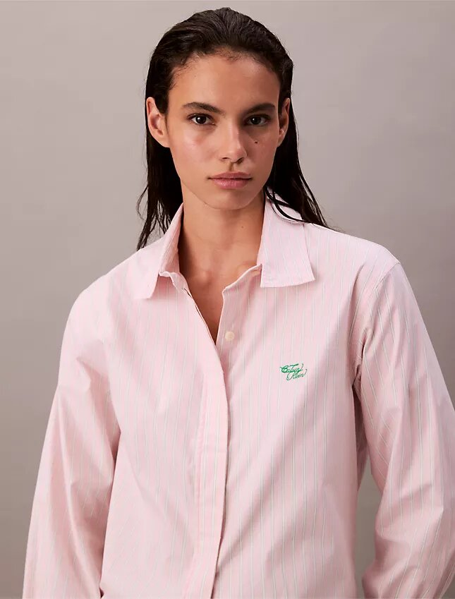 Camicia a righe dal taglio morbido con bottoni Camicia a righe dal taglio morbido con bottoni