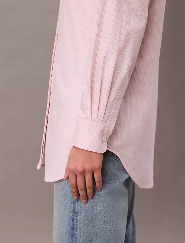 Camicia a righe dal taglio morbido con bottoni Camicia a righe dal taglio morbido con bottoni