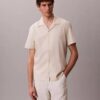 Camicia button-down a maniche corte in lino e cotone Camicia button-down a maniche corte in lino e cotone