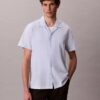 Camicia button-down a maniche corte in lino e cotone Camicia button-down a maniche corte in lino e cotone