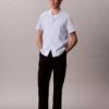 Camicia button-down a maniche corte in lino e cotone Camicia button-down a maniche corte in lino e cotone