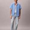Camicia button-down a maniche corte in lino e cotone Camicia button-down a maniche corte in lino e cotone