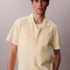 Camicia button-down a maniche corte in lino e cotone Camicia button-down a maniche corte in lino e cotone