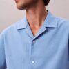 Camicia button-down a maniche corte in lino e cotone Camicia button-down a maniche corte in lino e cotone