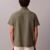 Camicia button-down a maniche corte in lino e cotone Camicia button-down a maniche corte in lino e cotone