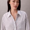 Camicia button-down a righe in popeline dal taglio morbido