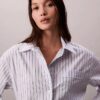 Camicia button-down a righe in popeline dal taglio morbido