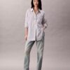 Camicia button-down a righe in popeline dal taglio morbido