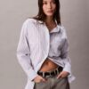 Camicia button-down a righe in popeline dal taglio morbido
