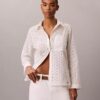 Camicia button-down con ricamo inglese