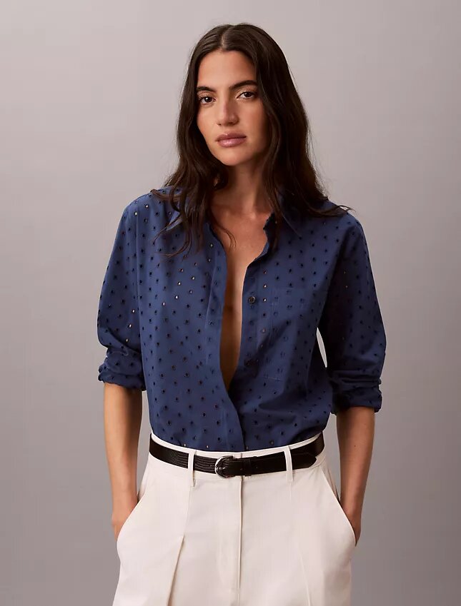 Camicia button-down con ricamo inglese Camicia button-down con ricamo inglese
