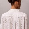 Camicia button-down con ricamo inglese