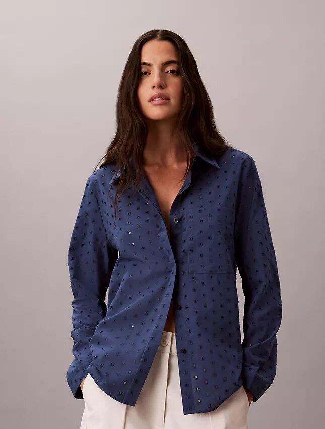 Camicia button-down con ricamo inglese Camicia button-down con ricamo inglese