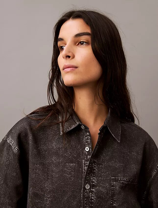 Camicia button-down con stampa Denim Camicia button-down con stampa Denim