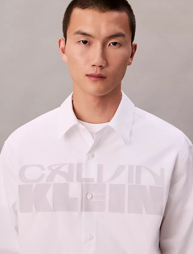 Camicia button-down dal taglio morbido con logo in popeline Camicia button-down dal taglio morbido con logo in popeline