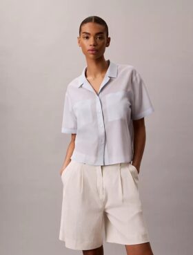 Camicia button-down dal taglio morbido in misto cotone