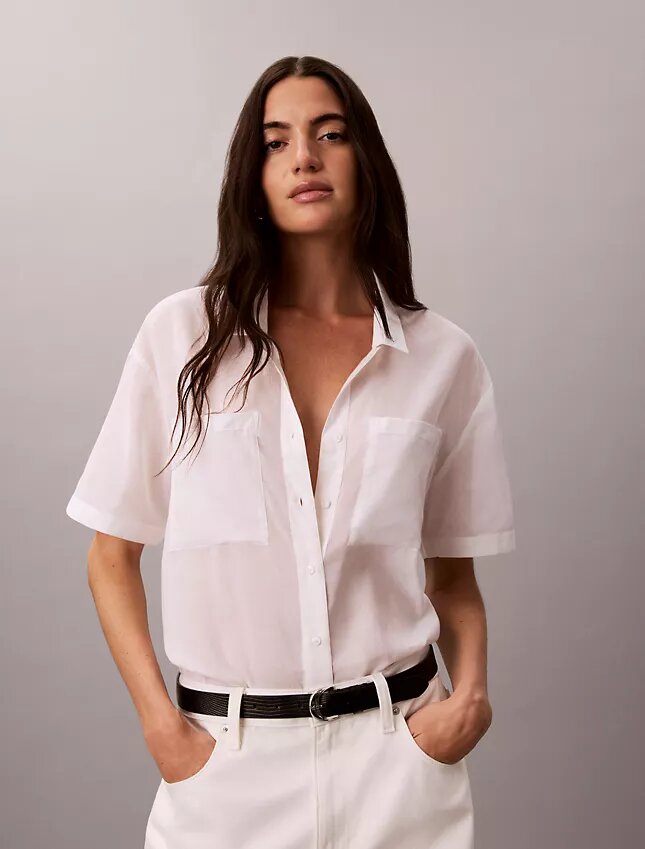 Camicia button-down dal taglio morbido in misto cotone Camicia button-down dal taglio morbido in misto cotone