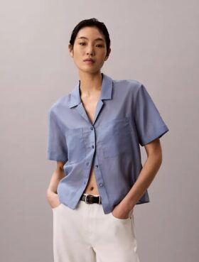 Camicia button-down dal taglio morbido in misto cotone