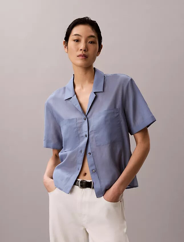 Camicia button-down dal taglio morbido in misto cotone Camicia button-down dal taglio morbido in misto cotone