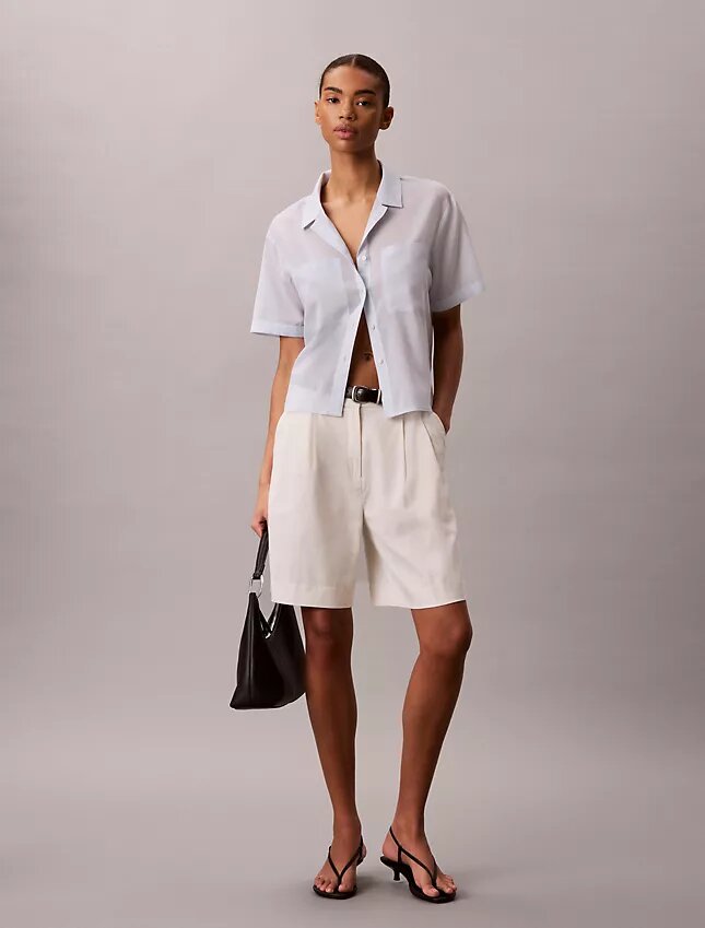 Camicia button-down dal taglio morbido in misto cotone Camicia button-down dal taglio morbido in misto cotone