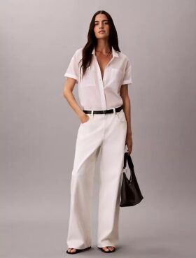 Camicia button-down dal taglio morbido in misto cotone