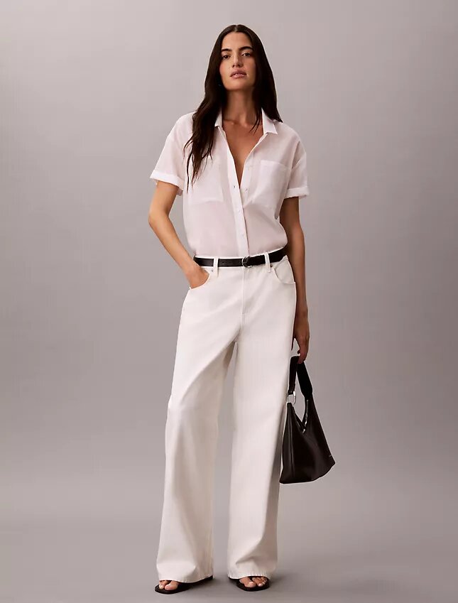 Camicia button-down dal taglio morbido in misto cotone Camicia button-down dal taglio morbido in misto cotone