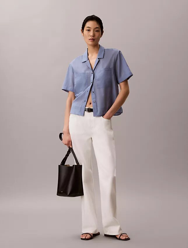 Camicia button-down dal taglio morbido in misto cotone Camicia button-down dal taglio morbido in misto cotone
