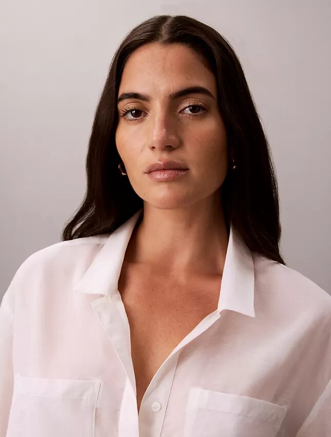Camicia button-down dal taglio morbido in misto cotone Camicia button-down dal taglio morbido in misto cotone