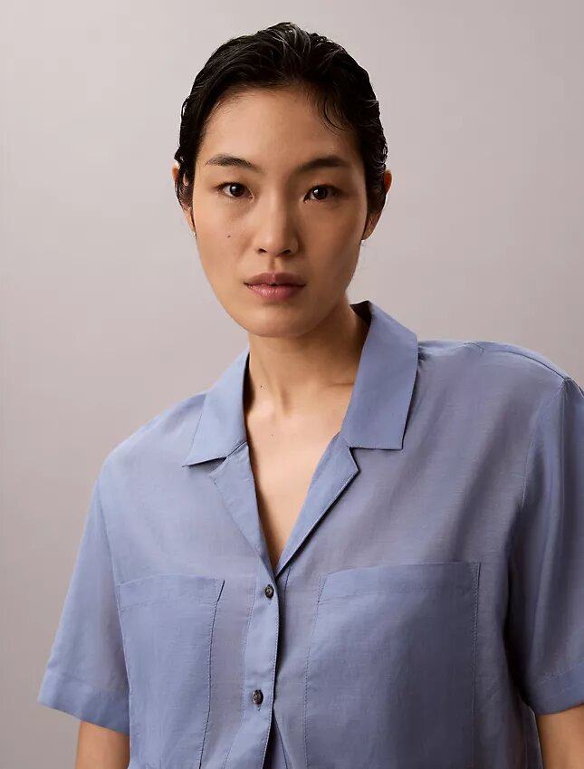 Camicia button-down dal taglio morbido in misto cotone Camicia button-down dal taglio morbido in misto cotone