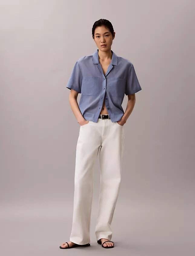 Camicia button-down dal taglio morbido in misto cotone Camicia button-down dal taglio morbido in misto cotone