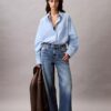 Camicia button-down dal taglio morbido in misto viscosa Camicia button-down dal taglio morbido in misto viscosa
