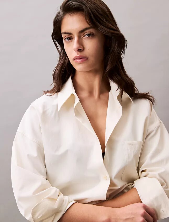 Camicia button-down dal taglio morbido in misto viscosa Camicia button-down dal taglio morbido in misto viscosa