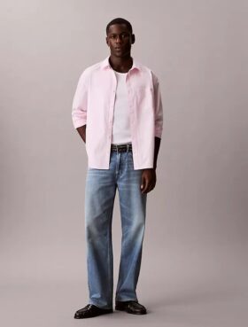 Camicia button-down dal taglio morbido in popeline lavato