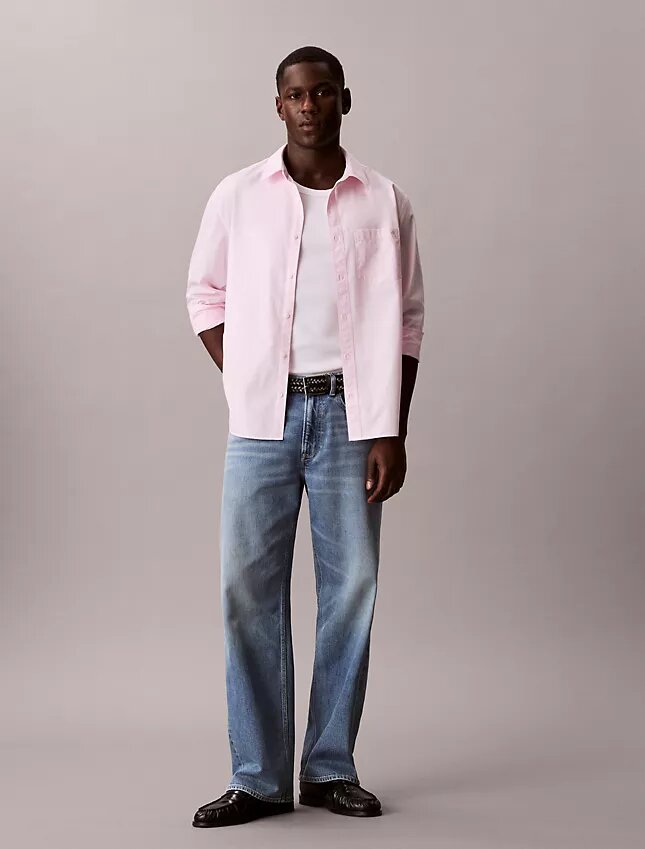 Camicia button-down dal taglio morbido in popeline lavato Camicia button-down dal taglio morbido in popeline lavato