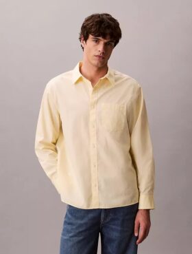 Camicia button-down dal taglio morbido in popeline lavato