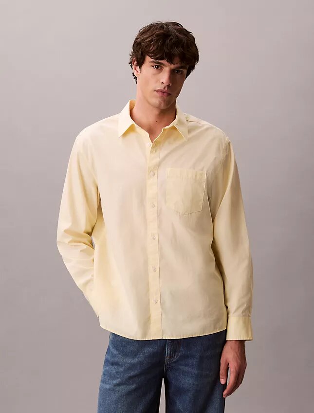 Camicia button-down dal taglio morbido in popeline lavato Camicia button-down dal taglio morbido in popeline lavato