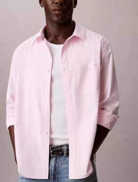 Camicia button-down dal taglio morbido in popeline lavato