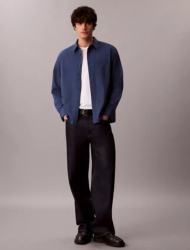 Camicia button-down dal taglio morbido in popeline lavato Camicia button-down dal taglio morbido in popeline lavato