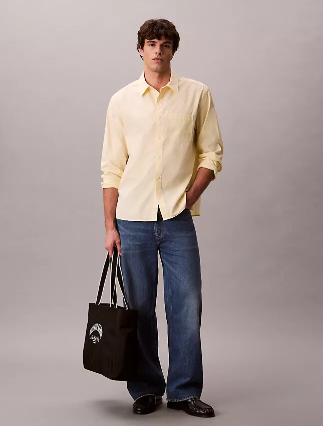 Camicia button-down dal taglio morbido in popeline lavato Camicia button-down dal taglio morbido in popeline lavato