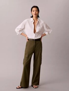 Camicia button-down dalla linea morbida in misto lino