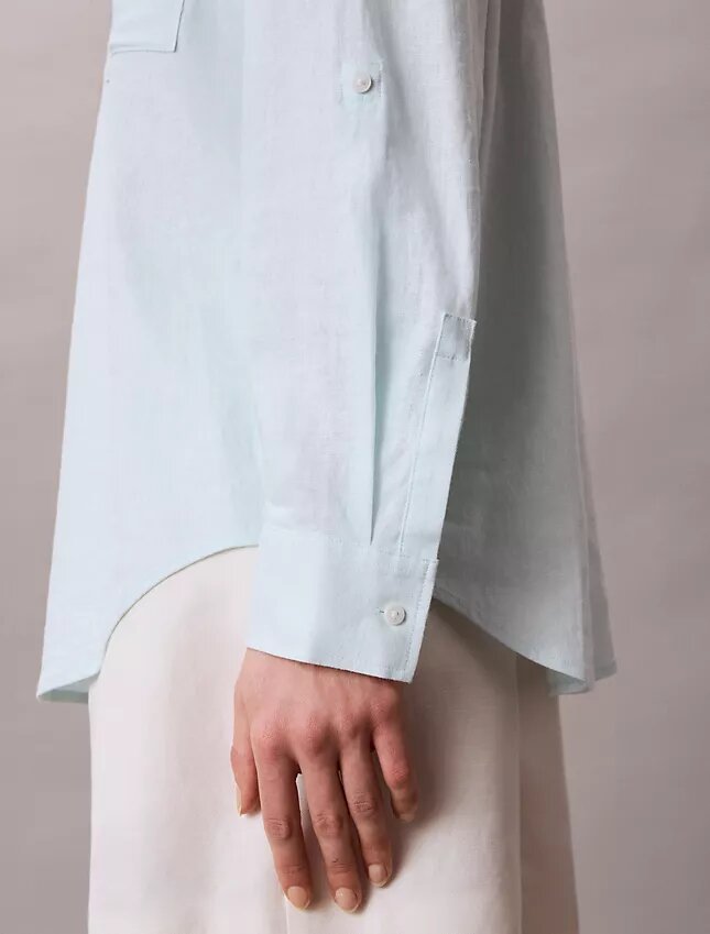 Camicia button-down dalla linea morbida in misto lino Camicia button-down dalla linea morbida in misto lino
