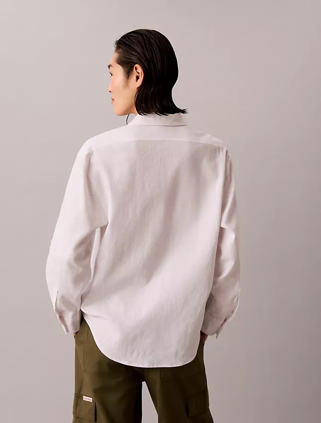 Camicia button-down dalla linea morbida in misto lino Camicia button-down dalla linea morbida in misto lino