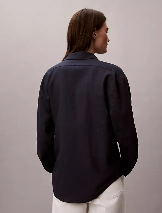 Camicia button-down dalla linea morbida in misto lino Camicia button-down dalla linea morbida in misto lino