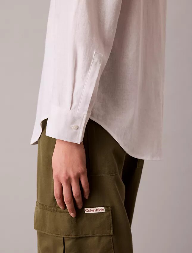 Camicia button-down dalla linea morbida in misto lino Camicia button-down dalla linea morbida in misto lino