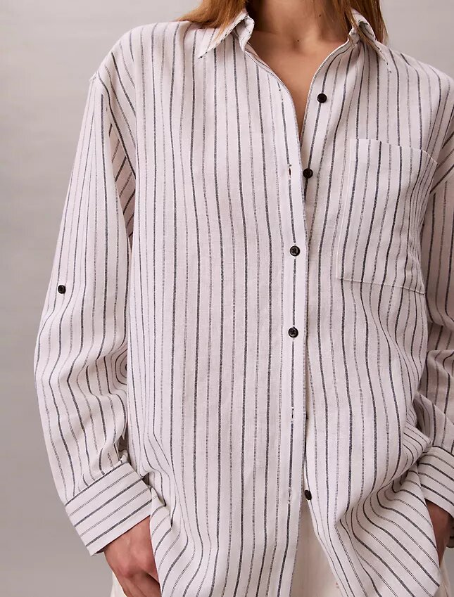 Camicia button-down dalla linea morbida in misto lino Camicia button-down dalla linea morbida in misto lino