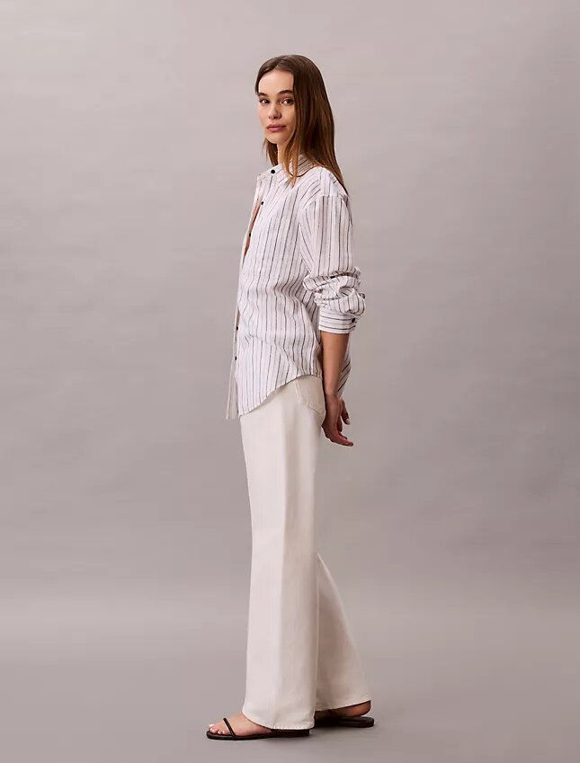 Camicia button-down dalla linea morbida in misto lino Camicia button-down dalla linea morbida in misto lino