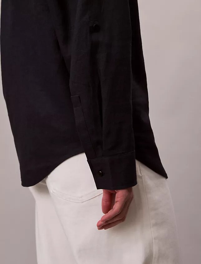 Camicia button-down dalla linea morbida in misto lino Camicia button-down dalla linea morbida in misto lino