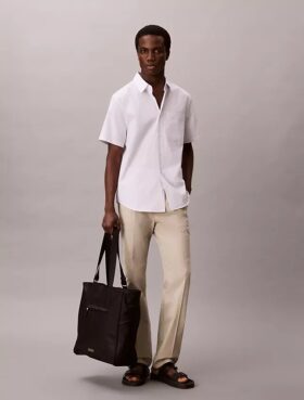 Camicia button-down in cotone Cotton Stretch a righe sottili