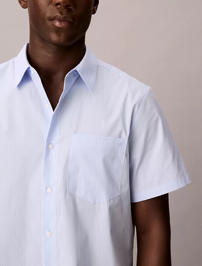 Camicia button-down in cotone Cotton Stretch a righe sottili Camicia button-down in cotone Cotton Stretch a righe sottili