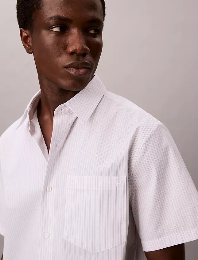 Camicia button-down in cotone Cotton Stretch a righe sottili Camicia button-down in cotone Cotton Stretch a righe sottili